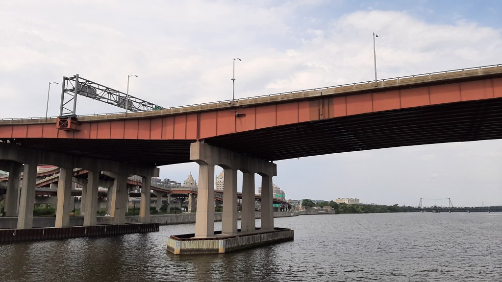 Dunn Memorial Bridge (Peregrine box underneath on top of the concrete pier)