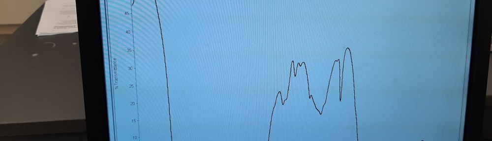 Computer screen showing a graph of IR lines for 1-Butanol