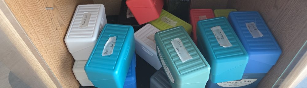 Colored index box card holders