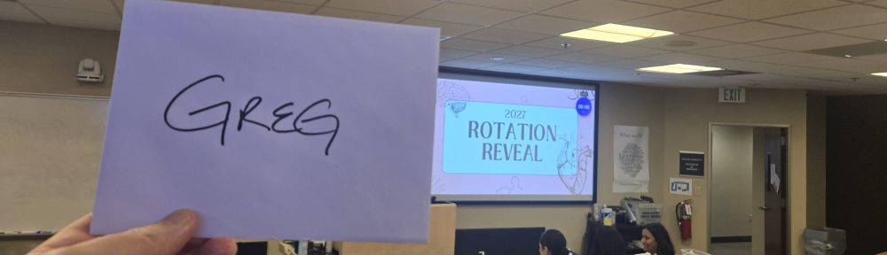 Image of an envelope with my name on it. In the background a powerpoint slide saying "Rotations Reveal"